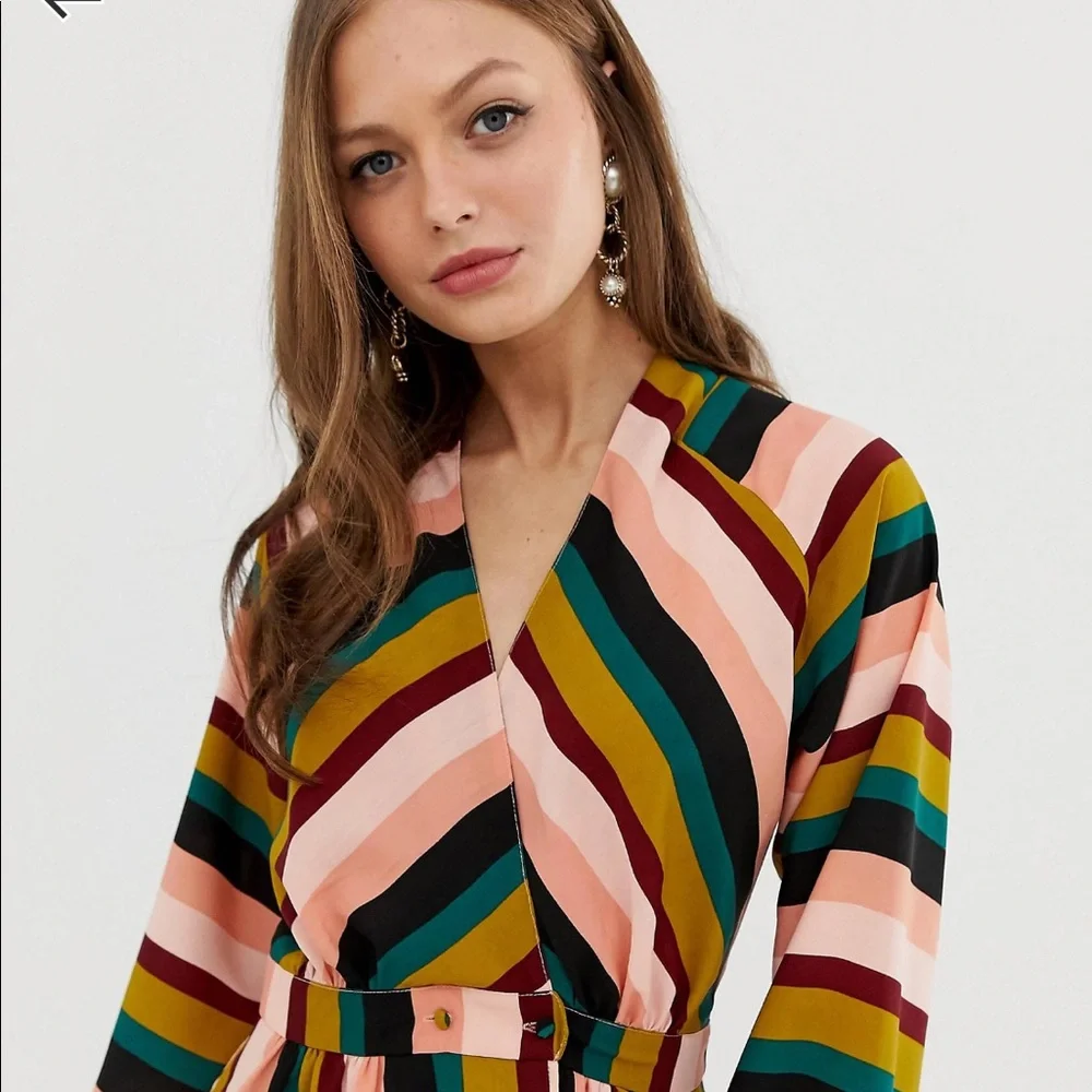 Striped Wrap Maxi Dress - Picture 2 of 5